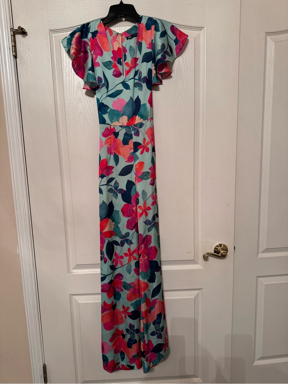 Zara Multicolor Floral Jumpsuit - Aqua, Coral & Pink
